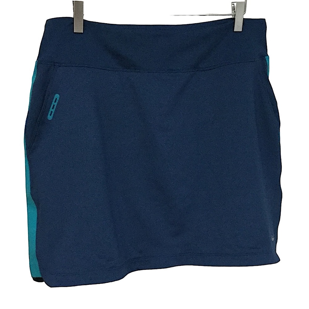 NIKE Women’s sz Large Athletic Skort Dri-Fit Pockets Stretch Blue Aqua